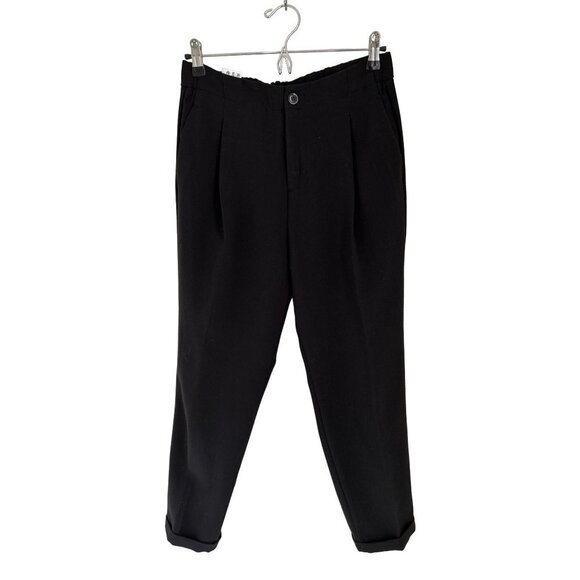 BENETTON Size 6 Black Pants High Rise Adjustable Waist 4 Pockets - Picture 1 of 10